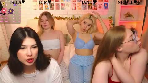 Snapshot of _ramune_ chatting on June 1, 8:10 pm Merlizz Eva Jane Mila Nicole left to right online show from June 1, 8:10 pm