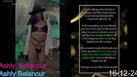 Snapshot of ashlybetancurxxx chatting on December 16, 6:32 am Ashly Betancur  online show from December 16, 6:32 am