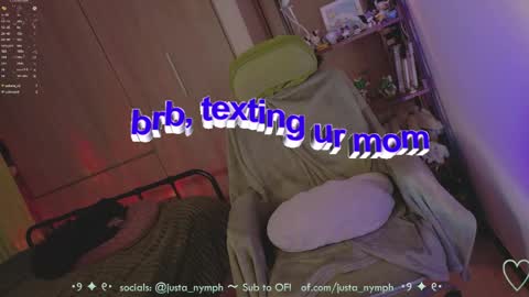 Snapshot of blushing_nymph chatting on May 19, 1:56 am Im Nym Justa nymph on twitter and IG online show from May 19, 1:56 am