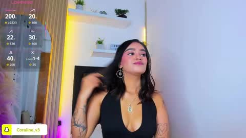 Snapshot of coraline_v chatting on May 9, 11:59 am Coraline connected from 10 pm to 6 am Colombia time online show from May 9, 11:59 am