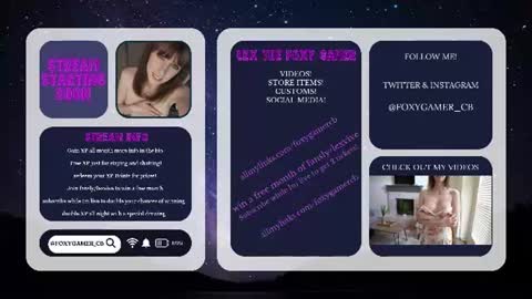 Lex Vive foxygamer cb online show from June 24, 1:26 am