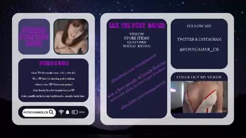 Lex Vive foxygamer cb online show from July 11, 12:57 am