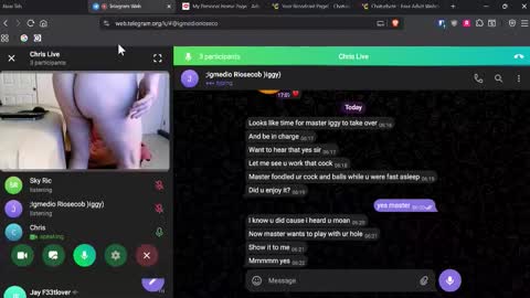 Snapshot of icihristopher chatting on October 13, 1:22 pm Christopher online show from October 13, 1:22 pm