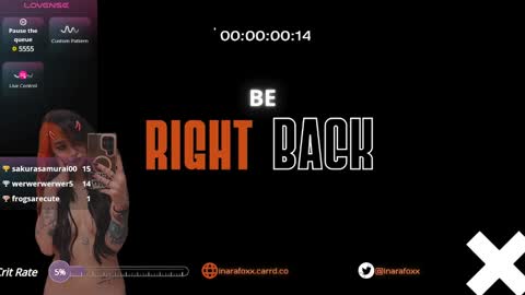 Inarafoxx online show from January 6, 3:53 am