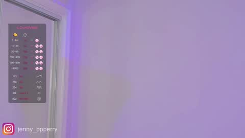 Jenny  Instagram jenny ppperry  NEXT LIVE TUESDAY  online show from December 14, 1:50 am