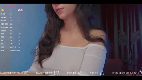 Snapshot of mamiemeow chatting on September 25, 11:47 am Your Miss Alice online show from September 25, 11:47 am