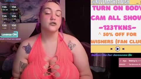 Snapshot of nevermakeawish chatting on May 13, 5:05 am Wishs Playground online show from May 13, 5:05 am
