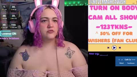 Snapshot of nevermakeawish chatting on May 16, 10:36 am Wishs Playground online show from May 16, 10:36 am