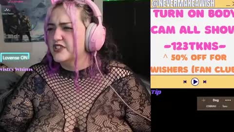 Snapshot of nevermakeawish chatting on June 5, 8:53 am Wishs Playground online show from June 5, 8:53 am