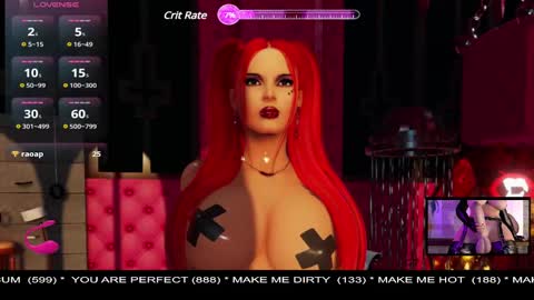 Snapshot of systaime chatting on February 13, 12:13 am MISTRESS LISA FIRST 3DXCHAT CAMGIRL 3dxchat anime gaming mistress domina online show from February 13, 12:13 am