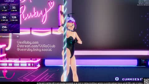 Snapshot of vexruby chatting on January 31, 1:43 am Vex Ruby online show from January 31, 1:43 am