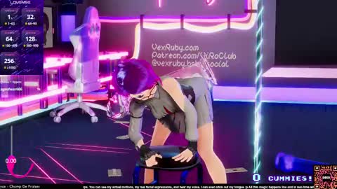 Snapshot of vexruby chatting on March 9, 1:25 am Vex Ruby online show from March 9, 1:25 am