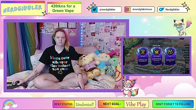 Snapshot of nerdgibbler chatting on July 6, 11:18 am nerdgibbler online show from July 6, 11:18 am