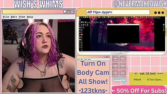 Snapshot of nevermakeawish chatting on May 17, 9:38 am nevermakeawish online show from May 17, 9:38 am