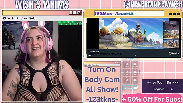 Snapshot of nevermakeawish chatting on May 19, 9:26 am nevermakeawish online show from May 19, 9:26 am