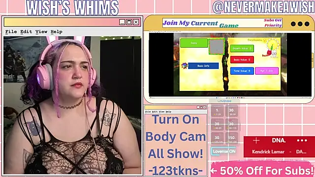 Snapshot of nevermakeawish chatting on May 24, 9:58 am nevermakeawish online show from May 24, 9:58 am