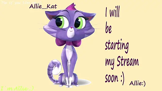 Allie Kat online show from August 8, 2:30 pm