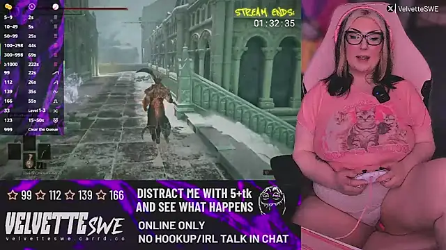Snapshot of VelvetteSWE chatting on June 27, 5:51 pm VelvetteSWE online show from June 27, 5:51 pm