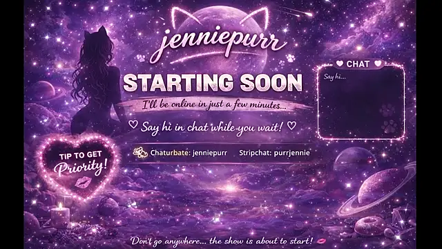 purrjennie online show from March 27, 11:15 pm