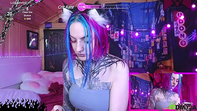 Snapshot of NekoCyber chatting on February 8, 4:14 am NekoCyber online show from February 8, 4:14 am