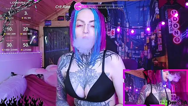 Snapshot of NekoCyber chatting on February 12, 5:15 am NekoCyber online show from February 12, 5:15 am