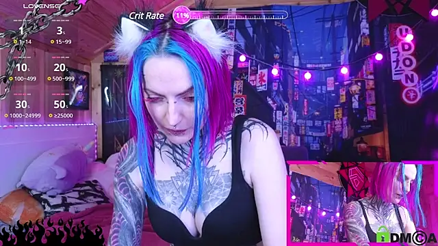 Snapshot of NekoCyber chatting on February 13, 5:37 am NekoCyber online show from February 13, 5:37 am