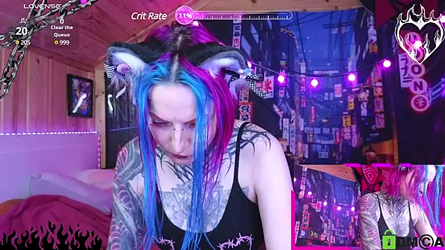 Snapshot of NekoCyber chatting on February 23, 5:12 am NekoCyber online show from February 23, 5:12 am